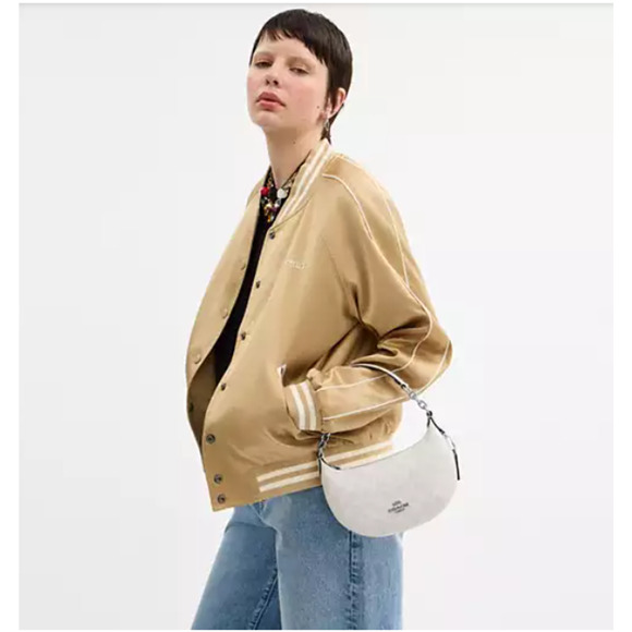 Coach Mini Payton Bag In Signature Canvas In Silver/Chalk CBA79 NWT - Picture 8 of 8